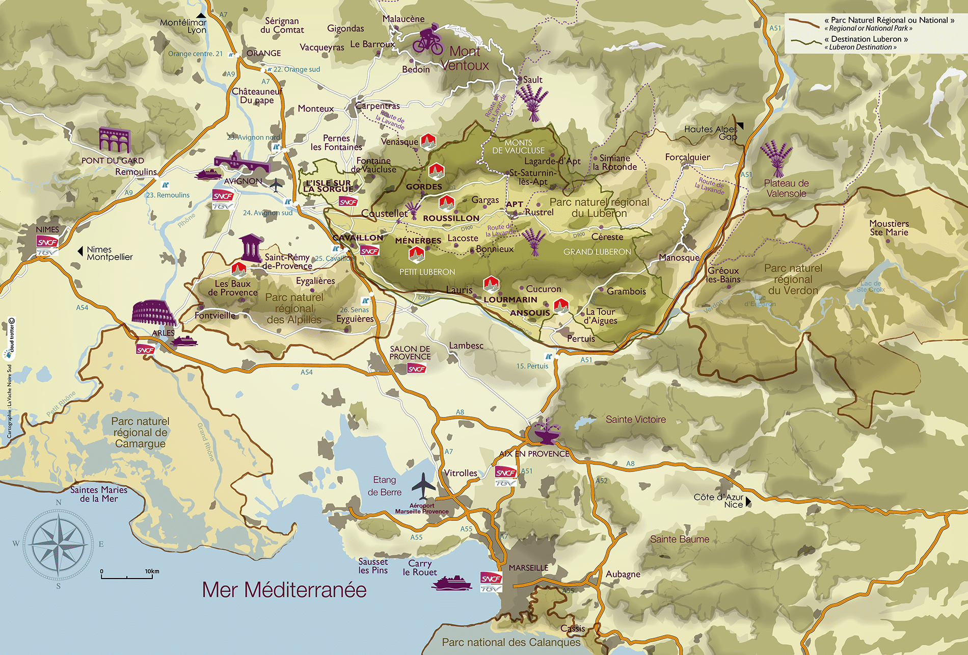 Carte de la destination Luberon