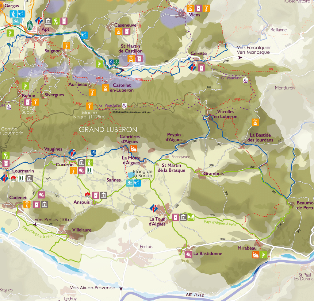 Carte du Luberon à télécharger PDF