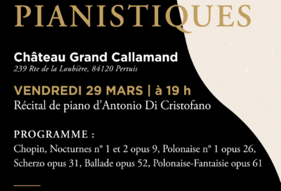 Récital de piano d’Antonio Di Cristofano au Château Grand Callamand